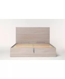 Letto matrimoniale "hi box" olmo naturale con rete e contenitore, 160x190 cm